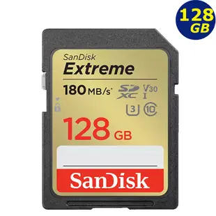 SanDisk 128GB 128G SDXC Extreme 180MB/s SD 4K U3 V30 相機記憶卡