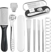 LUCKNIGHT 6 Pieces Callus Remover, Professional Foot Scraper, Callus Slicer, Stainless Steel, Callus Rasp Foot, Foot Scraper, Razor, Foot Care, with 10 Replacement Blades for Foot Care, Pedicure,