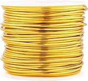 131 Feet Gold Aluminum Craft Wires 2mm/ 12 Gauge Bendable Sculpting Metal Beading Wires Armature Wires with Spool for Jewelry Making Bonsai Tress Dolls Skeleton DIY Crafts