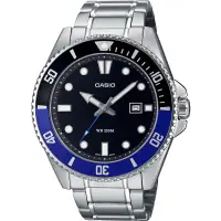 在飛比找蝦皮購物優惠-全新卡西歐CASIO 藍黑水鬼槍魚 200米潛水錶 鋼帶腕錶
