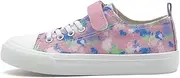 [xinran & shengli] Kids Canvas Shoes Boys Girls Toddler Trainers Low Top Lace Up Sneakers Casual Adjustable Strap Pumps Sneakers for Kids Breathable Lightweight