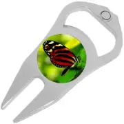 Dark Orange Butterfly Golf Ball Marker Divot Repair Tool Bottle Opener