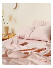 [Sheet Society] Eden Cotton Fitted Sheet in Blush