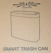 Censtar 3.7 Gal Bathroom Smart Trash Can Automatic Lid Black Battery Powered NEW