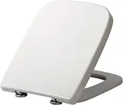 Toilet seat Soft Close Toilet Seat, Square Toilet Seat with Slow Close and Quick Release Function, Top Fixed, Oblong Toilet Seat, 36X45cm, White