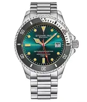 Stuhrling 4058 3 Depthmaster Heritage Diver Date Date Mens Watch