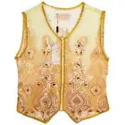 Lady Mesh Sequin Embroidered Waistcoat Vest Tank Top Rhinestone Dance Gilet Vest
