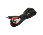 Steren 12ft 3.5mm Stereo Plug to 2-RCA Plug Y Audio Cable