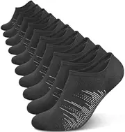 [wernies] No Show Socks Men 10 Pairs Ankle Low Cut Cotton Men Socks with Non Slip Grips 6-10/11-13