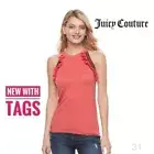 Juicy Couture Womens Peach Ruffle Sweater Sleeveless Tank Top