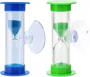 2PCS Sand Timers for Kids Two/Three Minutes Teeth Brushing Timer with Suction Cup for Kids Toothbrush Timer Hourglass Timer for Games Cooking Toothbrush Hourglass Tooth Brushing Sand Timer