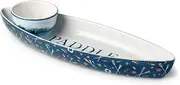 Certified International Wake at The Lake 3-D Canoe Set, Two-Piece Serving Tray Bowl & Spreading Knife, Durable Design, Lightweight & Easy to Clean, Perfect for Chips, Veggies & Dips, Multicolor