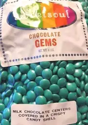 SweetSoul Chocolate Gems Sparkling Turquoise 4lb Bag