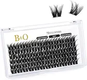 B&Qaugen Lash Clusters D Curl 10 mm DIY Eyelash Extensions 72 Clusters Lashes C D Curl B&Q LASH Fluffy Individual Lashes Eyelash Clusters Extensions Individual Lashes Cluster DIY at Home (B17-D-10mm)