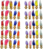 Yintlilocn 50PCS Mini Troll Dolls, PVC Vintage Trolls Lucky Doll Mini Action Figures 1.2" Cake Toppers Chromatic Adorable Cute Little Guys Collection, School Project, Arts Crafts, Party Favors