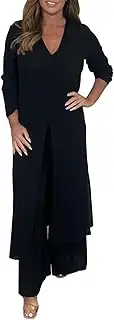 [Generic] Women Outfit Sets Casual Fashion Chiffon Long Sleeve Trousers Two Piece Set Overalls Plus Size Pant Suits