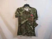 Mossy Oak Shirt Womens Large Camo Pink Short Sleeve Break Up Infinity Cotton Tee
