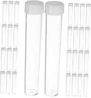 Outanaya 50pcs Gold Powder Bottle with Clear Plastic Caps Bead Storage Containers for Crafts Clear Tube Jars Portable Bead Storage Box