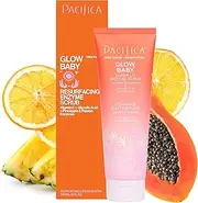 Pacifica Beauty, Glow Baby Super Lit Enzyme Face Scrub Exfoliating Face Wash, Vitamin C & Glycolic Acid, Unclog Pores, Brightening, For soft & smooth skin, Microbead Free, Vegan & Cruelty Free
