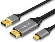 WJESOG HDMI to USB C Adapter Cable 6.6ft 4K@60Hz with USB Power Adapter,HDMI Male to Type C Male Converter Support Touch for New MacBook Pro,Mac Air,Nreal Air VR