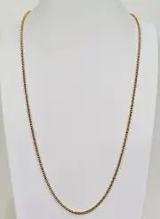 DaneCraft Italian 24KT Gold/925 Sterling Silver Tube Link Necklace 30”