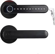 Smart Lock, Biometrics Finrprint Smart Door Handle Locks Password Electric Digital APP for Home,for Bedroom Hotel Office Apartment(3200BLACK) FANDIAO