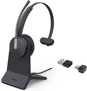 Yealink BH70 Bluetooth Wireless Mono Headset with Stand Teams USB-C/A, 3mic Noise Cancellation up to 35h Talk time BT51 C Dongle with Type A Adapter