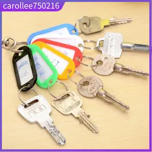 50pcs Key ID Tag Label Key Holder Luggage Name Label Card wi