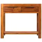 Solid Acacia Wood Console Table Sideboard Storage Shelf Entryway Unit vidaXL