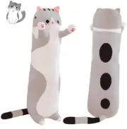 Long Cat Plush Pillow Soft Cat Body Pillow, Long Cat Stuffed 50cm/19.6inch Grey