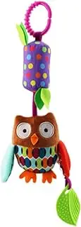 SHOWERORO 3pcs Bedside Bells Rotating Animal Rattle for Boy Girl Soft Cartoon Lion Dog Owl Wind Chime Develop Tactile Senses Eye Coordination Exploration Skills