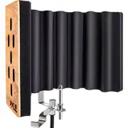 Pyle Wood Microphone Isolation Shield - Sound Isolation Recording Booth Studi...