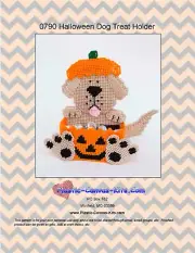 Dog and Pumpkin Treat Holder-Halloween- Plastic Canvas Pattern or Kit