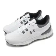 Under Armour Drive Medal Wide UA White Grey Men Golf Shoes Spikes 3028241-100