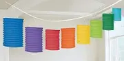 Amscan Paper Lantern Garland, Rainbow
