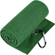 Generic Fast Drying Microfiber Golf Towel with Towel Clip Clip Golf Golf Bags, Green