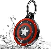 Lanteso IPX8 Waterproof AirTag Keychain for Apple Airtags Holder, [Full Body Shockproof][Dustproof][Anti-Scratch] Airtag Aluminum Metal Case for Wallet, Luggage, Cat, Dog, Pets (Black)