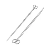 Lot Of 2 Kelly Scissor 18" Str/Cvd Extra Long Handle Sharp/Sharp Stainless Steel