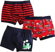 [Vaenait Baby] 2T-7T Kids Boys 100% Cotton Super Comfort Boxer Briefs 3-Pack Set