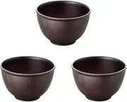 Showa Bowl, Soup Bowl, Yamanaka Lacquer, Microwave and Dishwasher Safe, Woodgrain Bowl (Set of 3)