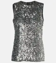 [Dolce & Gabbana] Dolce & Gabbana Sequined top AU 16 silver