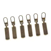 6Pcs Zipper Pull Tab Detachable Colred Zipper Pull For Clothes Luggage(Bronze)
