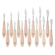 2Set Palette Painting Knife 6.30-7.48" Stainless Steel Blade Wood Handle