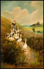 Goose Girl-Chart Needlework Crafts DIY-Counted Cross Stitch Pattern