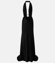 [Alex Perry] Alex Perry Halterneck open-back satin crêpe gown AU 4 black