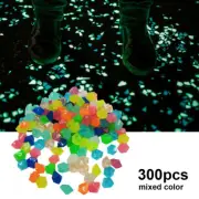 300x Pebbles Glow In The Dark Stones Luminous Aquarium Fish Tank Smooth Round