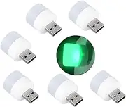 6 Pack Mini USB Night Light, Plug in LED Lamp Decorative Lighting Party Festival (Green)