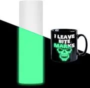 VINYL FROG Glow in The Dark Adhesive Vinyl Roll, 12 inches x 6 FT White Craft Vinyl Luminous Fluorescent Vinyl Sticker for DIY Projects for Mugs Designs