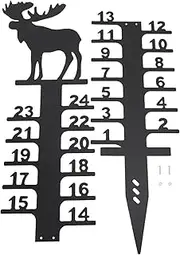 24 Inch Upgrade Snow Outdoor with Metal Snow Measuring Stick, Handmade Snowfall Measure Rod for Yard, Lawn, Garden, for Heavy Duty Iron Art Snow Deer