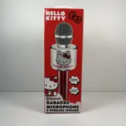 Hello Kitty Bluetooth Karaoke Microphone & Wireless Speaker USB Charging Red NIB